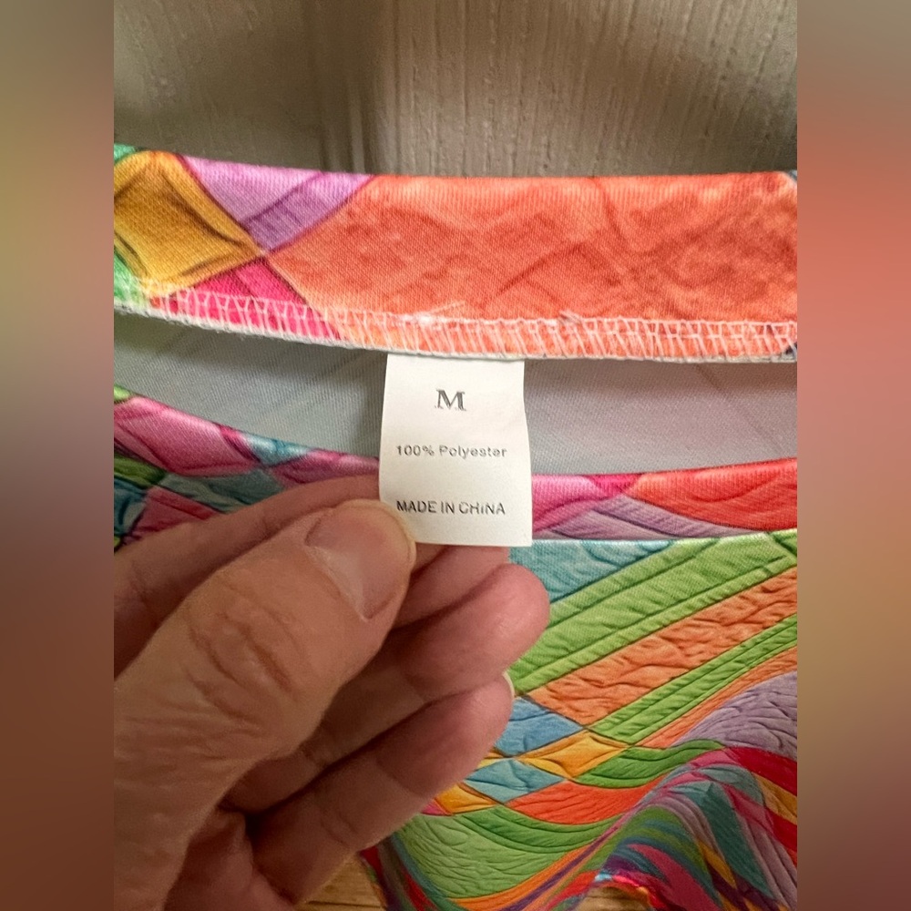 Colorful Quilted Patchwork Light Weight Sweatshir… - image 3